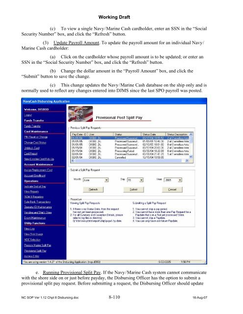 Navy Cash Standard Operating Procedures - Financial Management ...