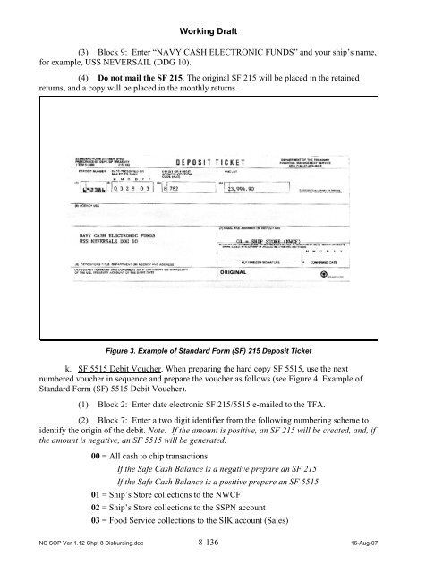 Navy Cash Standard Operating Procedures - Financial Management ...