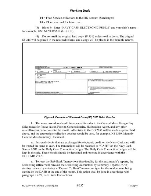 Navy Cash Standard Operating Procedures - Financial Management ...