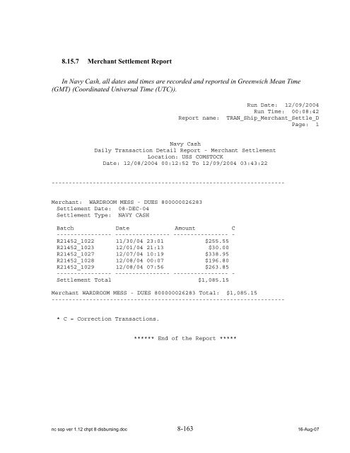 Navy Cash Standard Operating Procedures - Financial Management ...