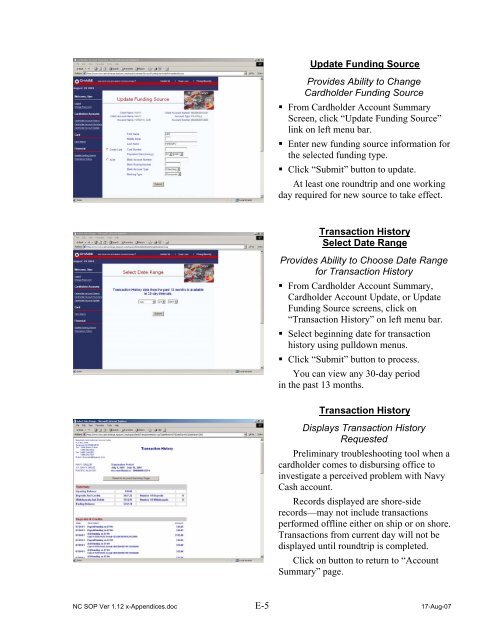 Navy Cash Standard Operating Procedures - Financial Management ...