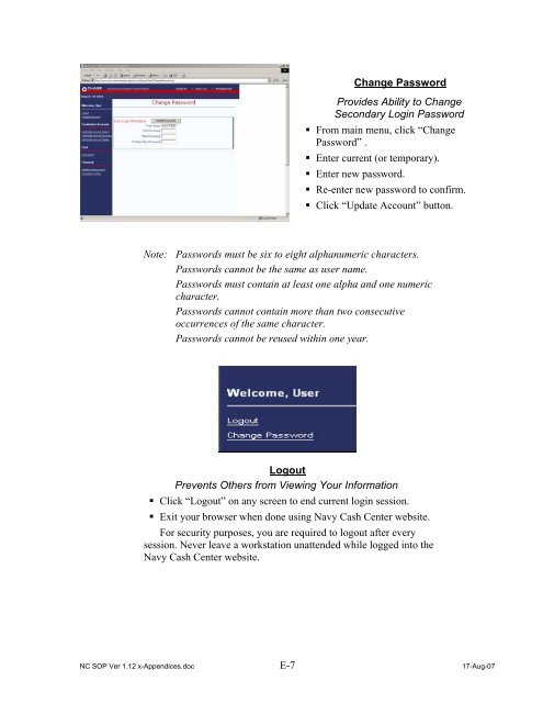 Navy Cash Standard Operating Procedures - Financial Management ...