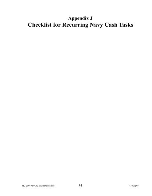 Navy Cash Standard Operating Procedures - Financial Management ...
