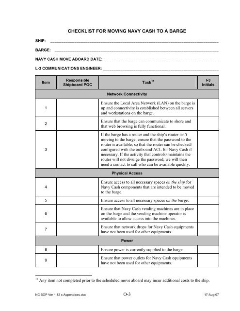 Navy Cash Standard Operating Procedures - Financial Management ...