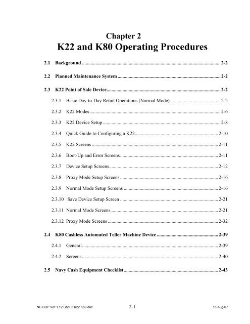 Navy Cash Standard Operating Procedures - Financial Management ...