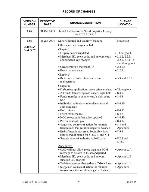 Navy Cash Standard Operating Procedures - Financial Management ...