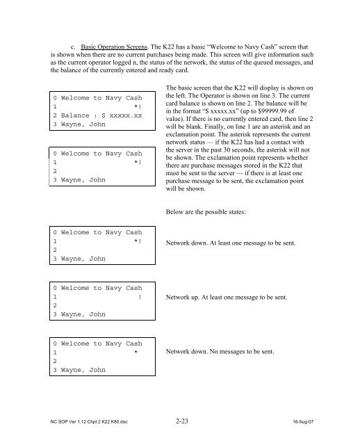 Navy Cash Standard Operating Procedures - Financial Management ...