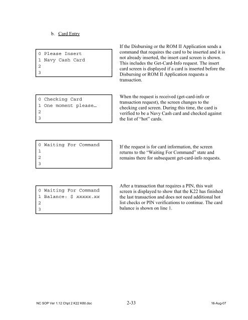 Navy Cash Standard Operating Procedures - Financial Management ...