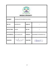 MSU OP 5 Procedure for Corrective Action - Maseno University