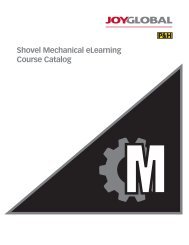 Shovel Mechanical eLearning Course Catalog - P&H Mining ...
