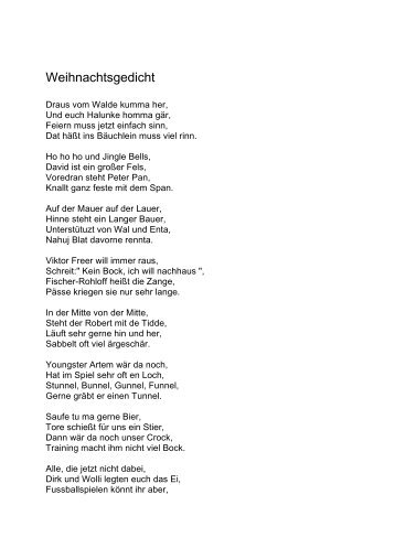 Weihnachtsgedicht - SG Sohren