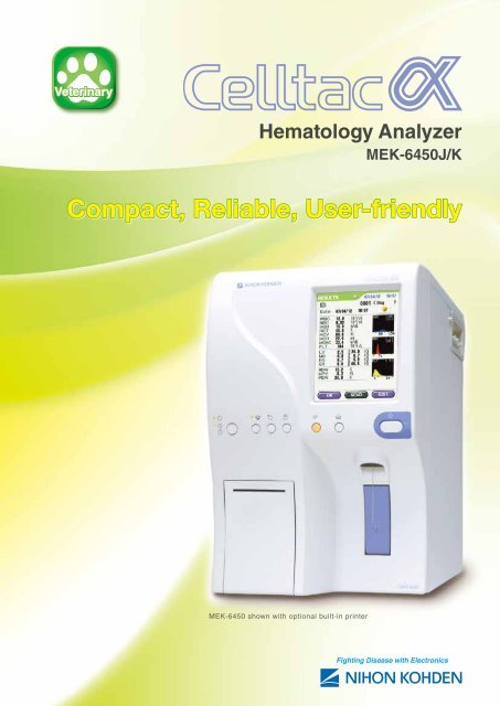 MEK-6450J/K Celltac αHematology Analyzer for ... - Nihon Kohden