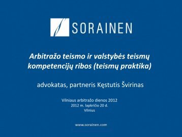 ArbitraÃ…Â¾o teismo ir valstybÃ„Â—s teismÃ…Â³ kompetencijÃ…Â³ ribos ... - Sorainen