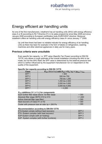 Energy efficient air handling units - SIFEE Action