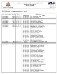 servicios personales ejecucion del presupuesto por clase de ... - ICF