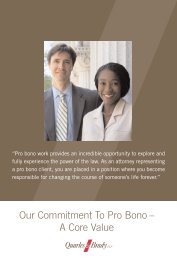 Our Commitment To Pro Bono - Quarles & Brady LLP