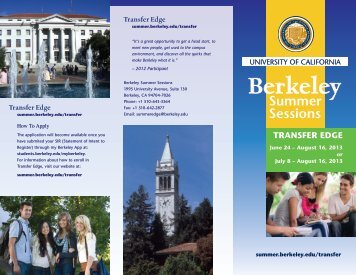 Download our Transfer Edge Brochure (PDF) - Berkeley Summer ...