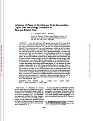 Influence of Plane of Nutrition on Body Composition, Organ Size and ...