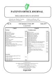 PATENTS OFFICE JOURNAL - Irish Patents Office