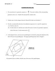 IB Math HL 11 - Summer Assignment 2013