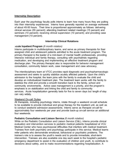 Virginia Treatment Center for Children Pre-doctoral Internship in ...