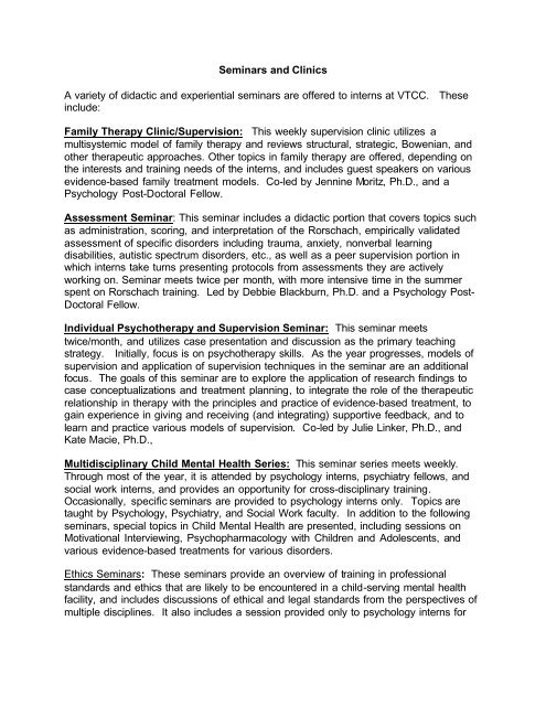Virginia Treatment Center for Children Pre-doctoral Internship in ...