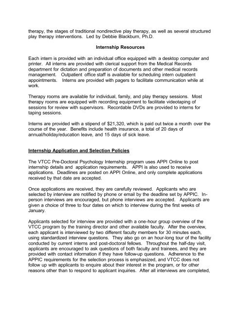 Virginia Treatment Center for Children Pre-doctoral Internship in ...