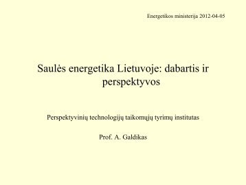 Prof. Algirdas Galdikas