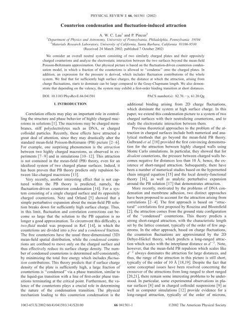 Counterion condensation and fluctuation-induced attraction