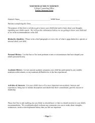 Parents' Response Form - Northfield Mount Hermon School