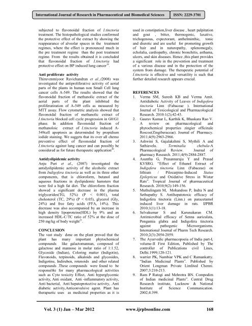 Indigofera tinctoria Linn - A Phytopharmacological Review