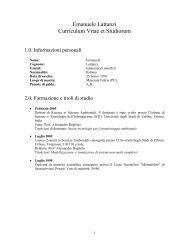 Emanuele Lattanzi Curriculum Vitae et Studiorum - Information ...