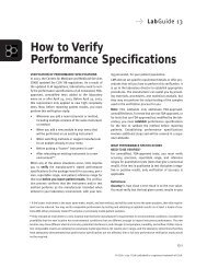 How to Verify Performance Specifications - COLA