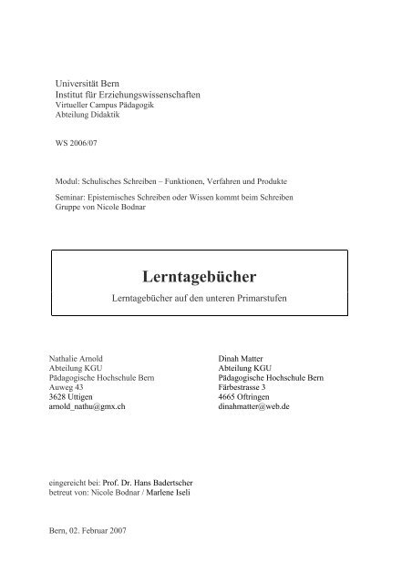 Lerntagebücher - Studienseminar Eschwege