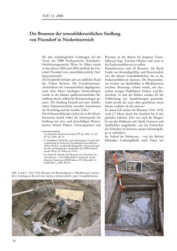 Die Brunnen der urnenfelderzeitlichen Siedlung von Pixendorf in ...