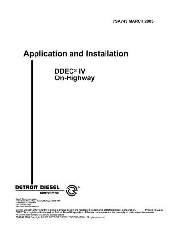 DDEC IV On-Highway - ddcsn