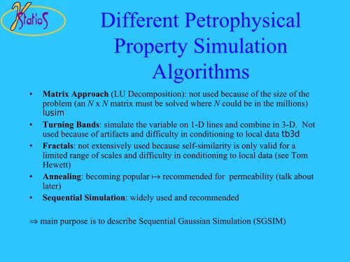 Gaussian Simulation for Porosity Modeling - Statios