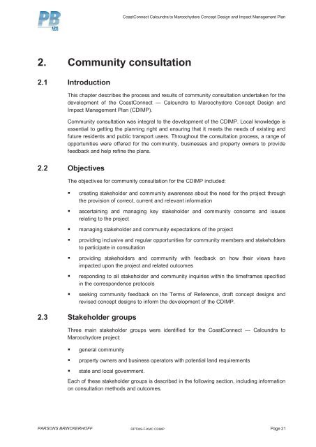 2. Community consultation - Department of Transport and Main Roads