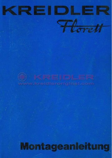 Kreidler Florett Montageanleitung blauw - Kreidler Original
