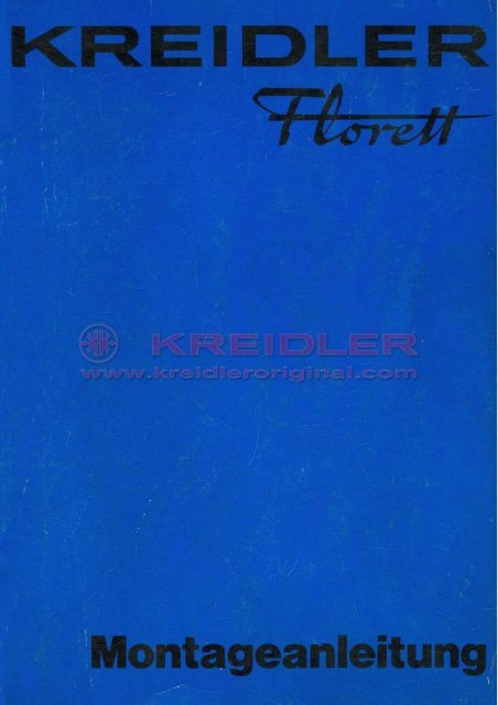 Kreidler Florett Montageanleitung blauw - Kreidler Original
