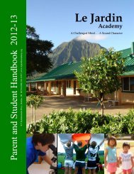 2012-2013 Parent Handbook - Le Jardin Academy