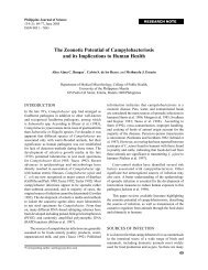 The Zoonotic Potential of Campylobacteriosis and its - Philippine ...