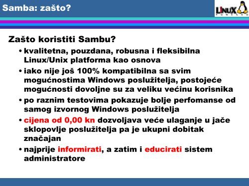 Samba: Linux kao Windows LAN posluÅ¾itelj - CARNet