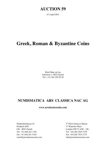Greek, Roman & Byzantine Coins - Numismatica Ars Classica NAC AG