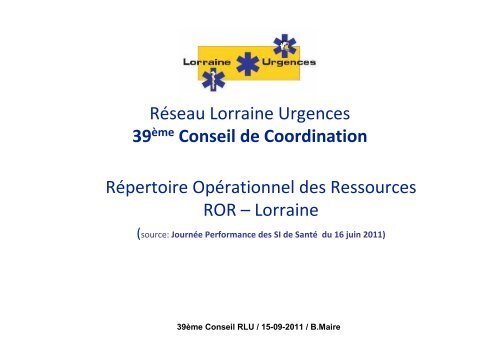 39e conseil ROR - COLMU