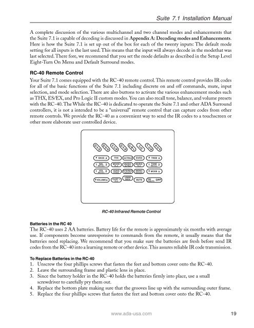 Suite 7.1 Manual - Audio Design Associates