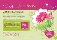 Mothers Day Menu. - White Hart Hotel