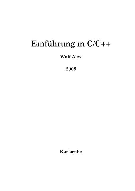 EinfÃ¼hrung in C/C++ - Alex-weingarten.de