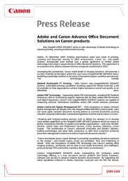 Download the full press release (PDF, 100KB) - Canon Ireland