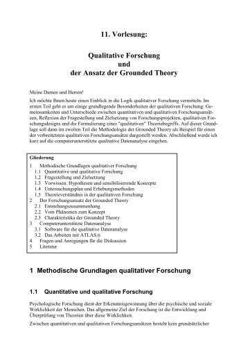 1 Methodische Grundlagen qualitativer Forschung - ZTG